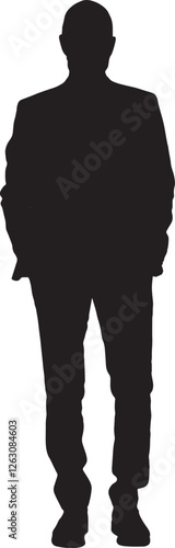 vector; silhouette;man wearing suit