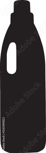 vector; silhouette; detergent bottle on white background