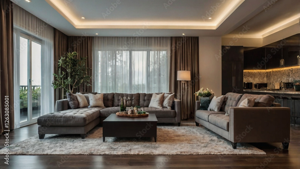 Fototapeta premium living room interior modern