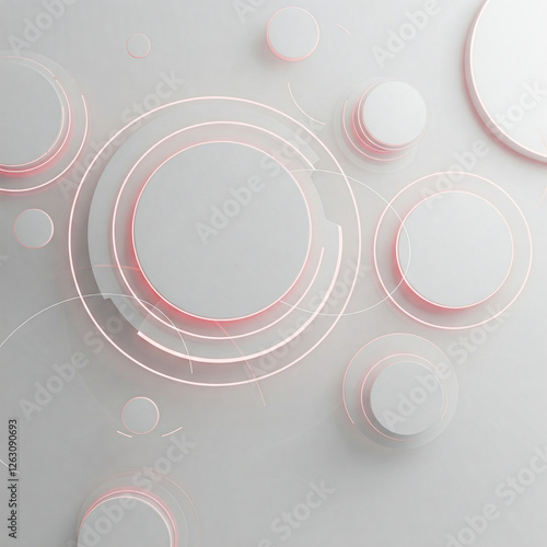 Futuristic 3D Abstract White Background with Layered Geometric Squares and Soft Lighting for a Sleek Modern Design