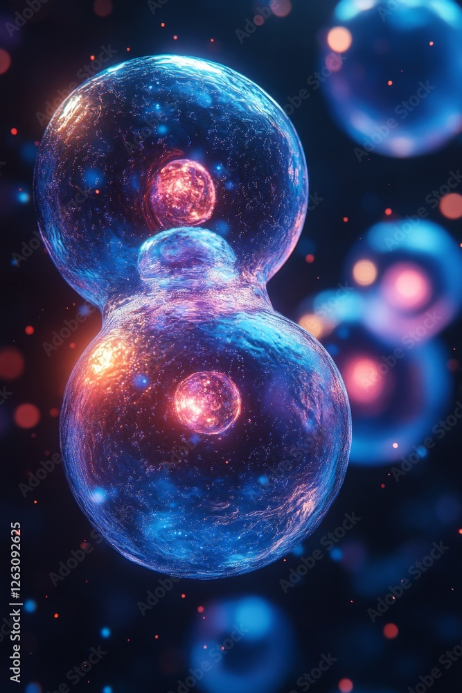 Fototapeta premium Colorful Abstract Representation of Bubbles in a Dark Background