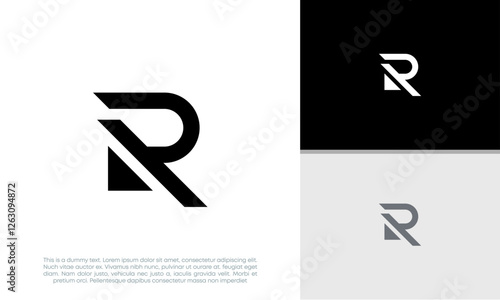 Initials R logo design. Initial Letter Logo.	
