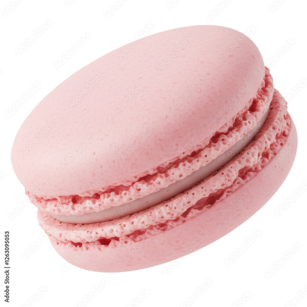 Pink Macaron, small, sweet, meringue based cookie, made with almond flour, egg whites, sugar, and food dye, Isolated Transparent png Pink Macaron, small, sweet, meringue based cookie, made with almond flour, egg whites, sugar, and food dye, Isolated Transparent png