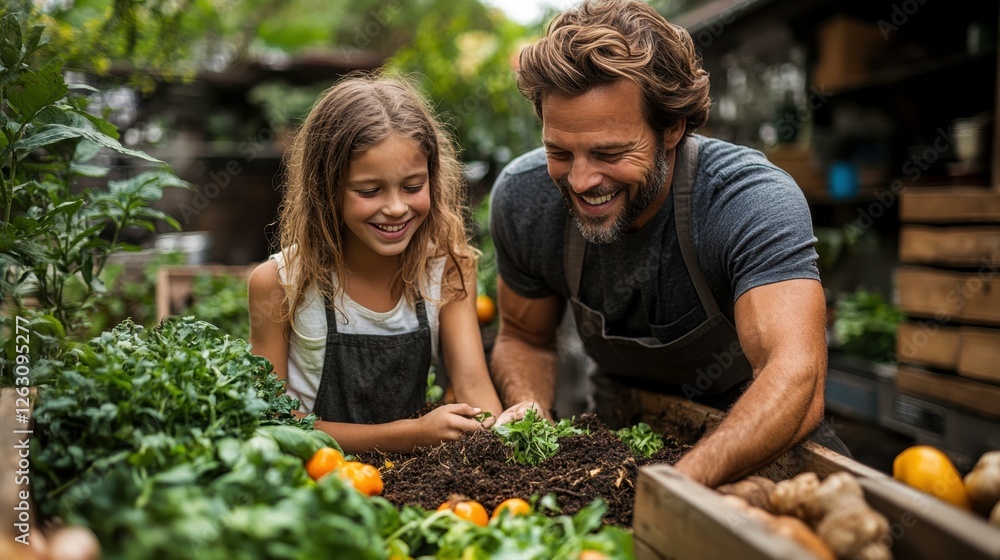 custom made wallpaper toronto digitalFather and Daughter Gardening Together in Lush Greenhouse Setting