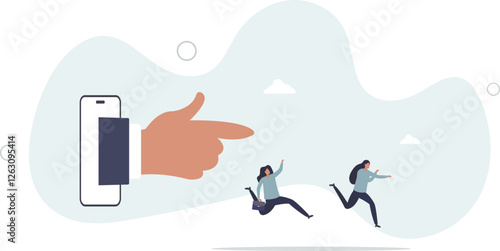 Thought leadership, influencer or key opinion leader, KOL, social marketing for advertising campaign lead or influence by expert person concept.flat character life .