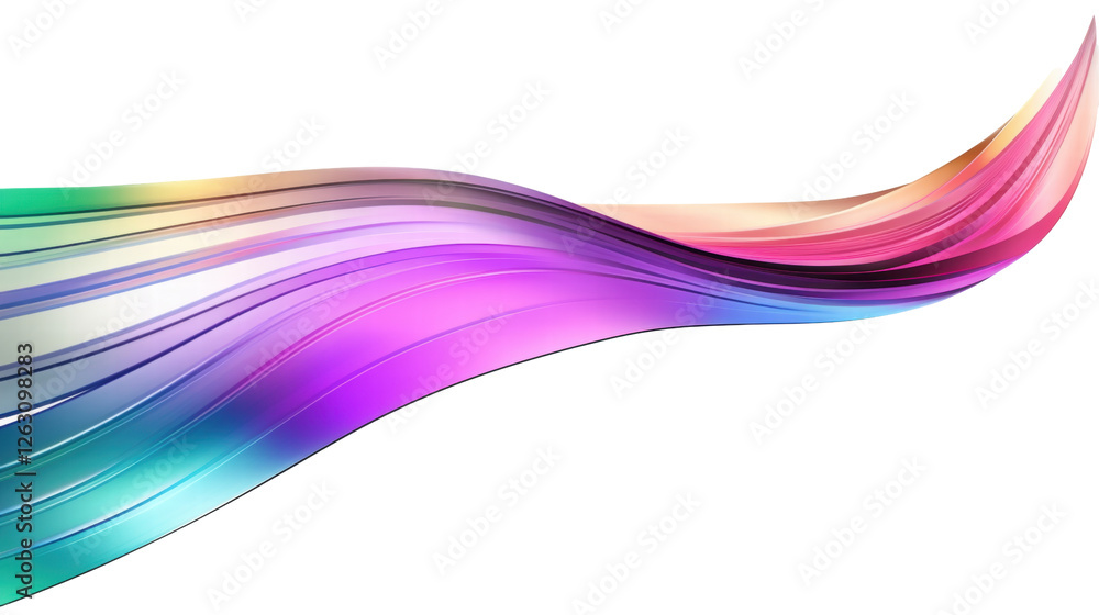 Fototapeta premium Colorful Abstract Waves with Smooth Gradient Flowing Across a Transparent Background