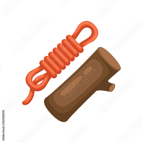 Rope and wood icon design. Vector design