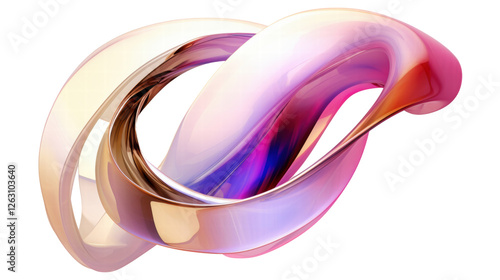 Colorful Intertwined Abstract Design Creating Dynamic Fluid Shapes with Elegant Elegance on Transparent Background