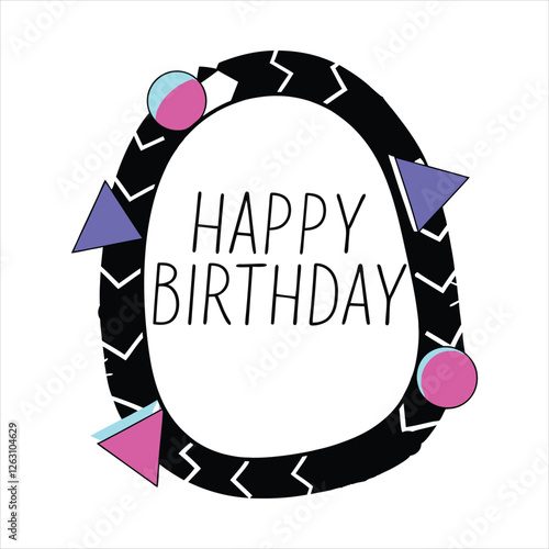 Illustration of gold color photocall happy Birth day.
