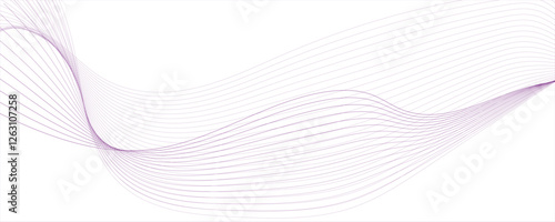 Modern abstract white wave digital geometric Technology, data science frequency gradient lines  Modern white flowing wave lines and glowing moving lines Vector abstract voilet light blend paper wave 