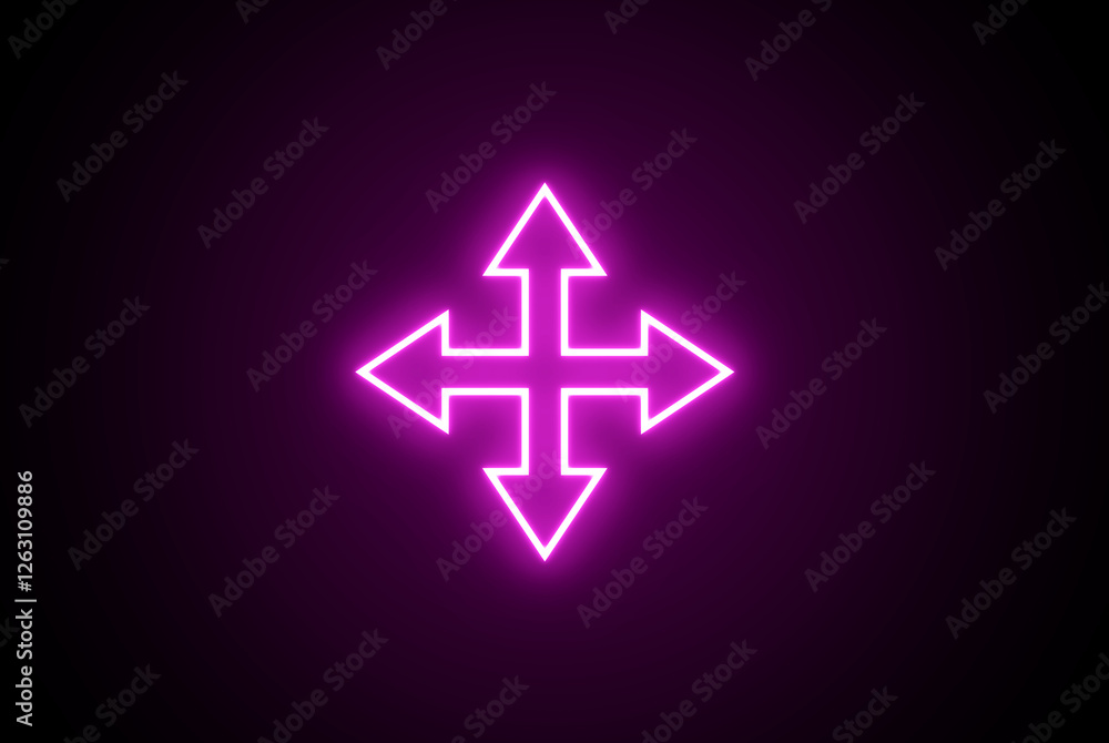 Arrow. Neon arrow sign. Neon road, arrow symbol. Colorful arrow icon. Glowing arrow icon. Arrow. Neon arrow sign. Neon road, arrow symbol. Colorful arrow icon. Glowing arrow icon.