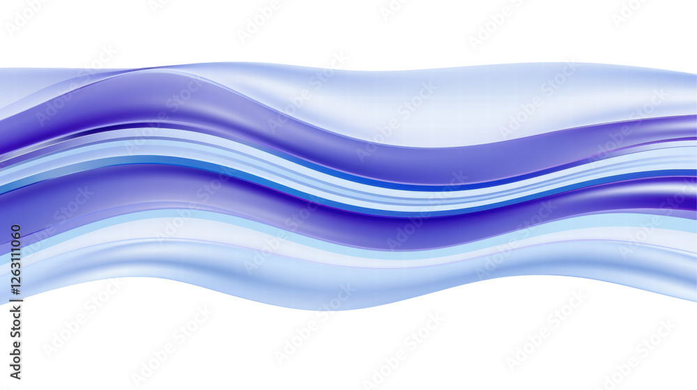 Naklejka premium Flowing Blue Abstract Waves Design with Smooth Texture and Transparent Background