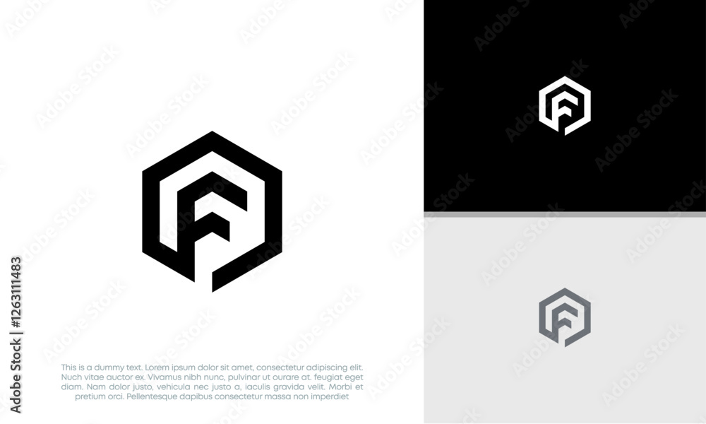 Obraz premium Initials F logo design. Initial Letter Logo.
