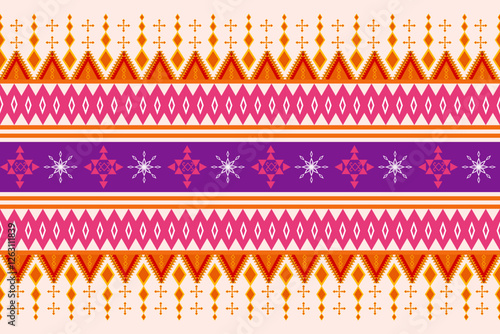 Ethnic Geometric Pattern Design Vector Illustration for Textile Print Design