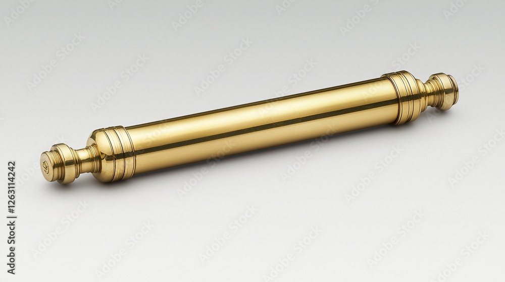Brass cylinder object on neutral background, studio shot, for hardware website Brass cylinder object on neutral background, studio shot, for hardware website