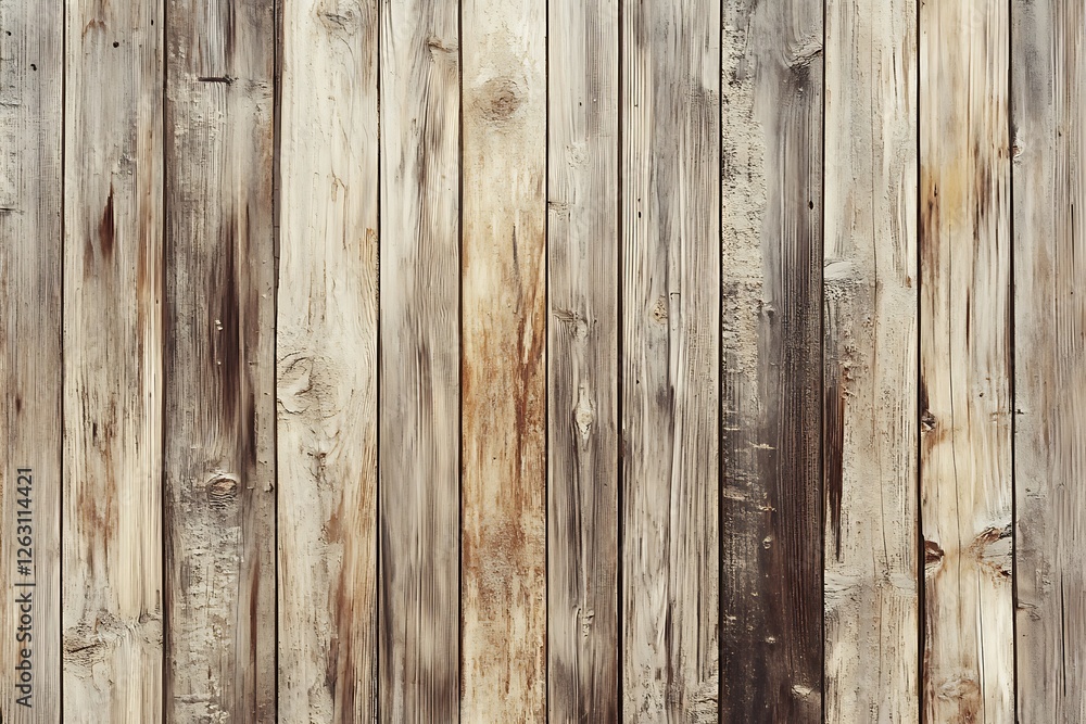 Naklejka premium Rustic White Wooden Plank Background with Weathered Texture Showcasing Natural Wood Grain and Vintage Charm