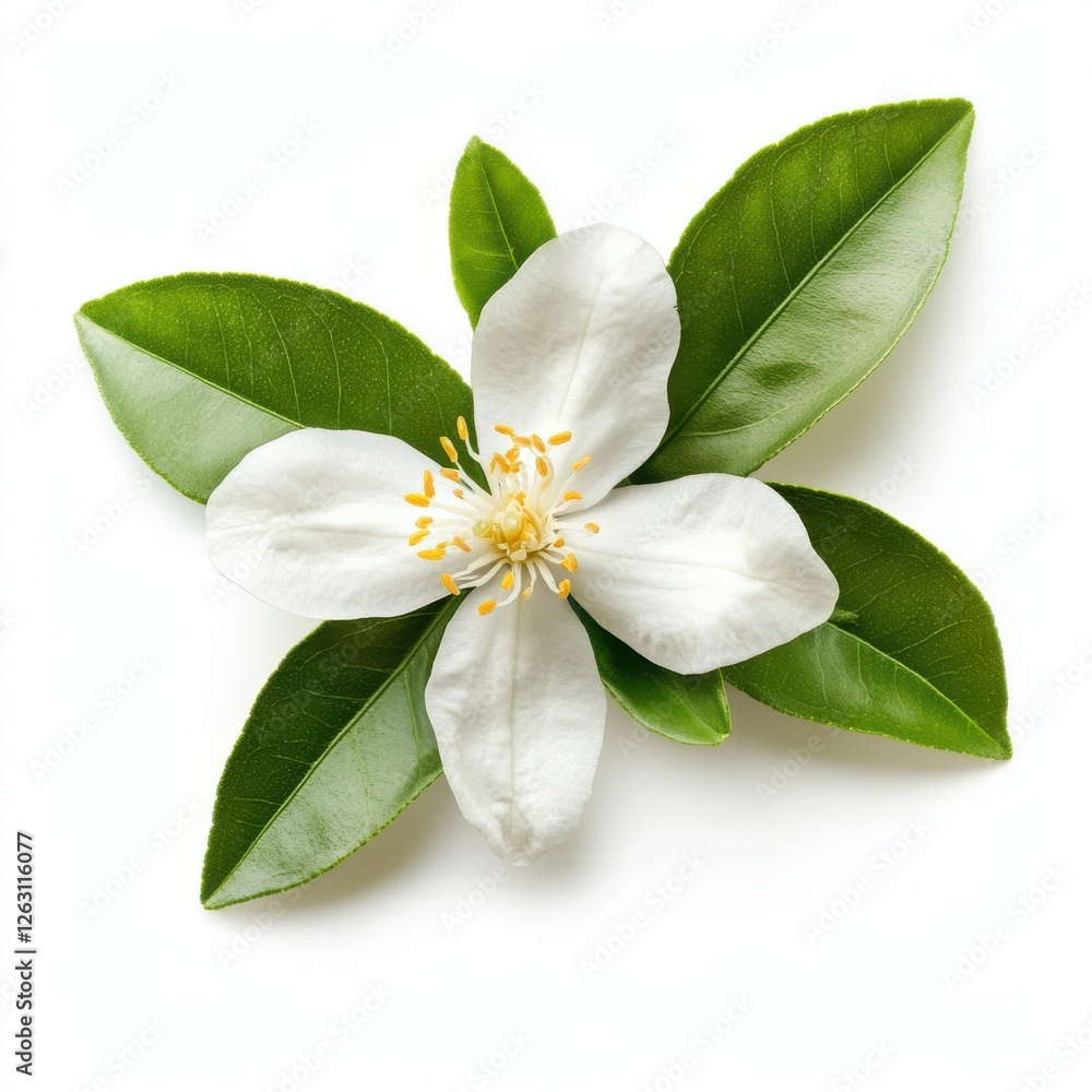 Fototapeta premium flower with green leaves