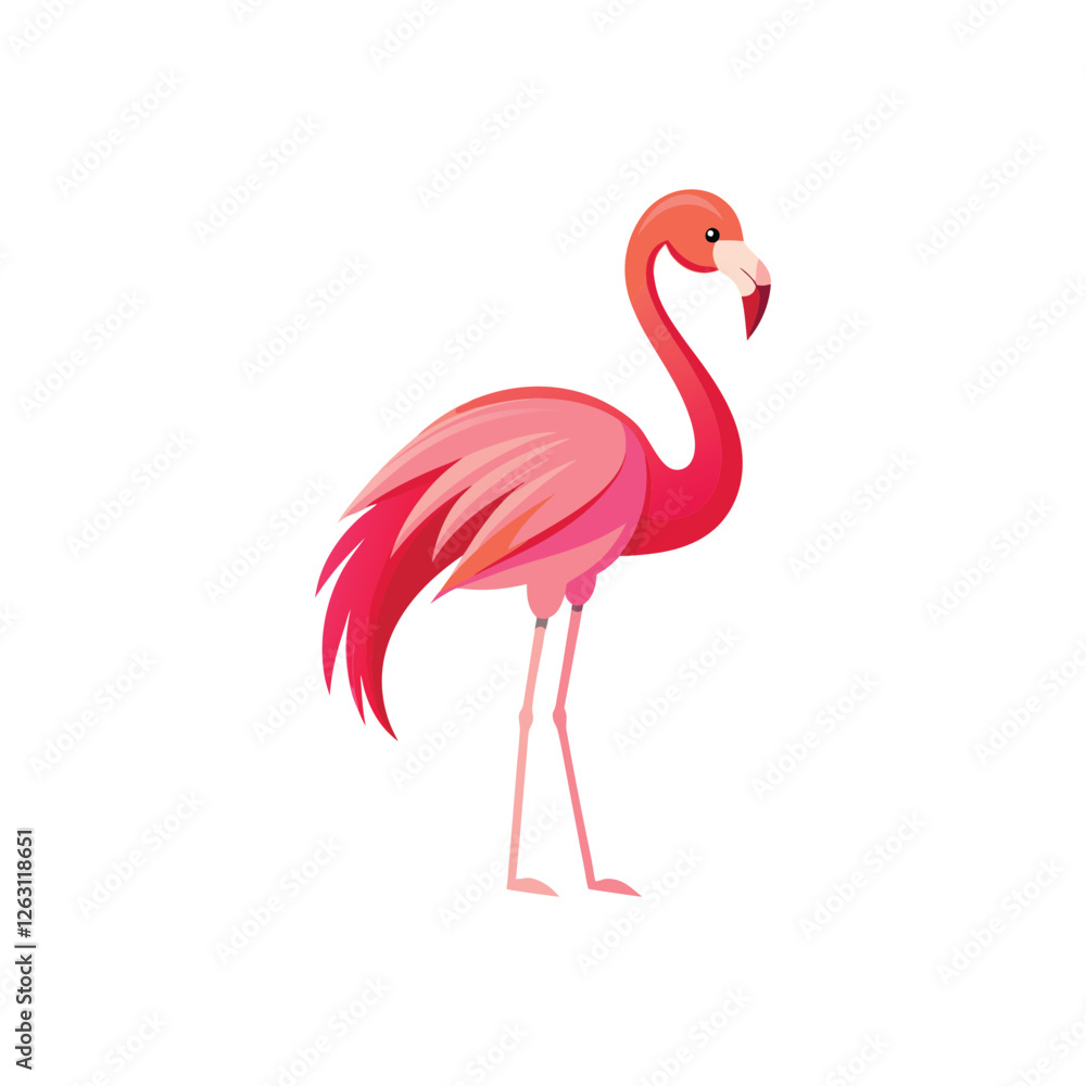 Fototapeta premium Realistic Flamingo with Beautiful Feathers