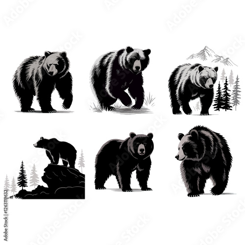 Majestic Bears in Nature