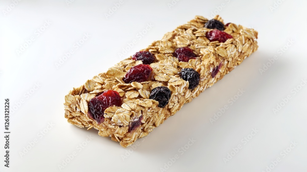 Close-up of a Delicious Granola Bar with Raspberries and Blackberries Close-up of a Delicious Granola Bar with Raspberries and Blackberries