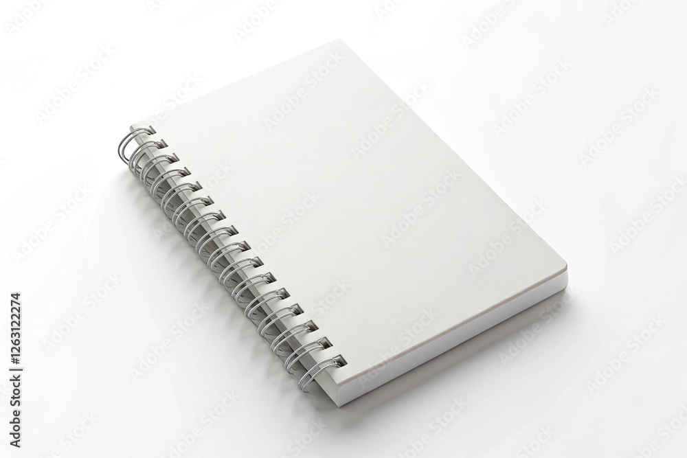 White spiral notebook mock up, cover page. spiral notebook isolated on white background White spiral notebook mock up, cover page. spiral notebook isolated on white background