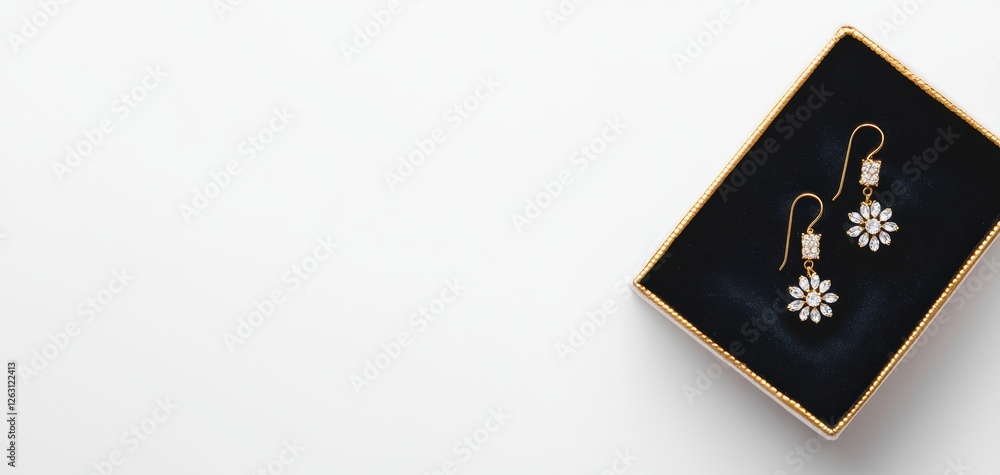 a velvet jewelry box with sparkling sapphire earrings, royal elegance, isolated on white background a velvet jewelry box with sparkling sapphire earrings, royal elegance, isolated on white background