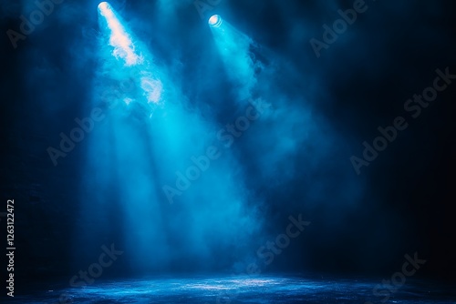 Wallpaper Mural Dramatic Blue Stage Lighting with Smoky Effect Torontodigital.ca