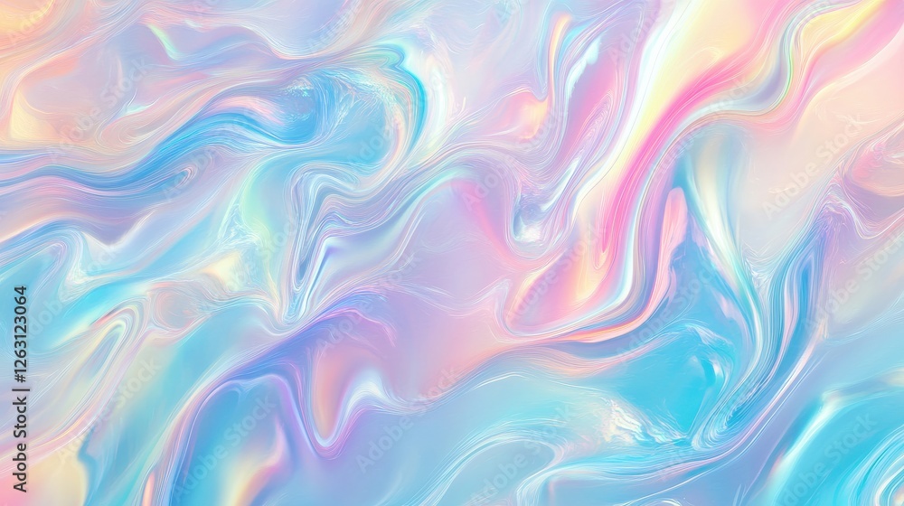 Obraz premium Soft Pastel Holographic Gradient with Dreamy Tones