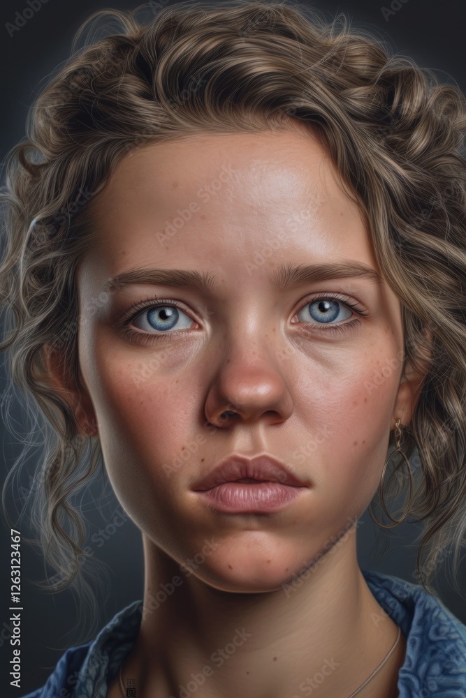 A Close Up Portrait of a Young Woman A Close Up Portrait of a Young Woman