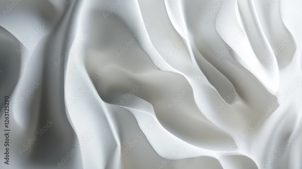 Fototapeta premium Smooth White Fabric with Elegant Folds and Texture