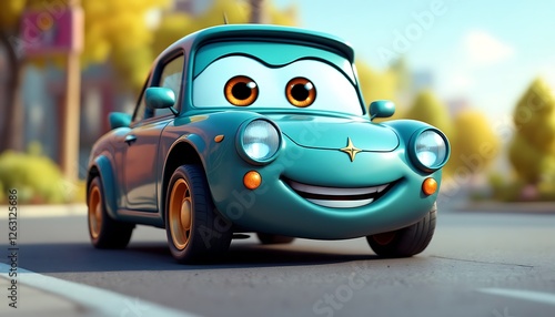 Adorable Cartoon Car Image Perfect for Kids
