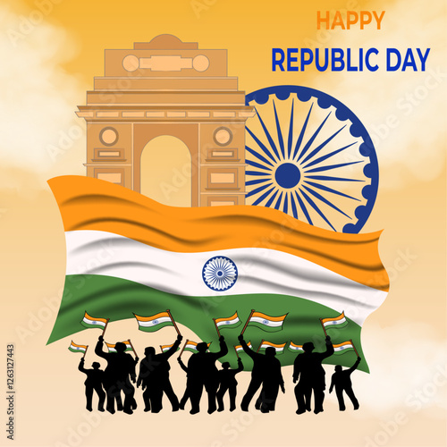 Happy republic day india vector image. 26 January