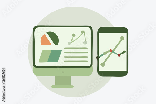  Vector illustration. Control systems ensure efficient and precise management processes in various industries The computer lab metaphor inspires creativity and exploration in engineering Vector illust