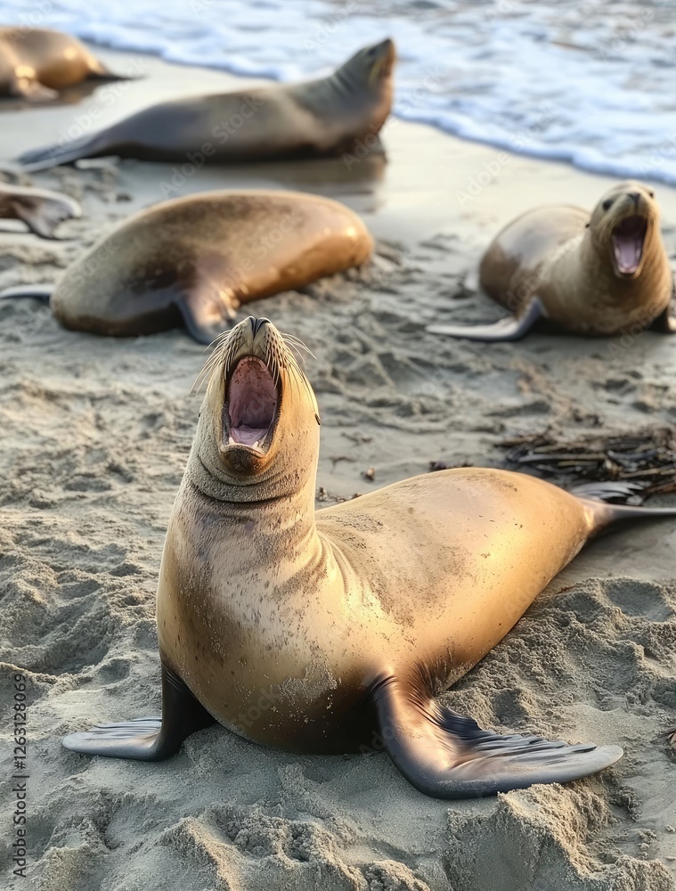 Fototapeta premium sea lion on the beach