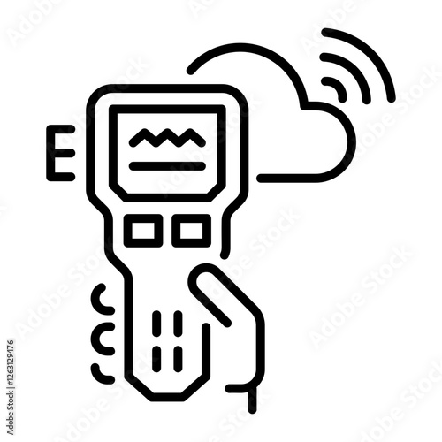 Doppler device icon in linear style 