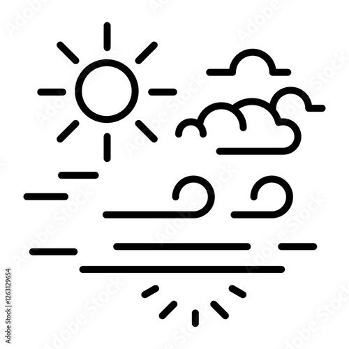 A line style icon of misty weather 