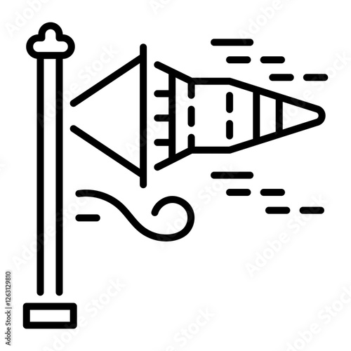 Windsock icon in linear style 