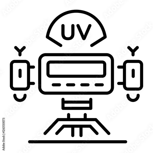 Uv tracker icon in linear style 
