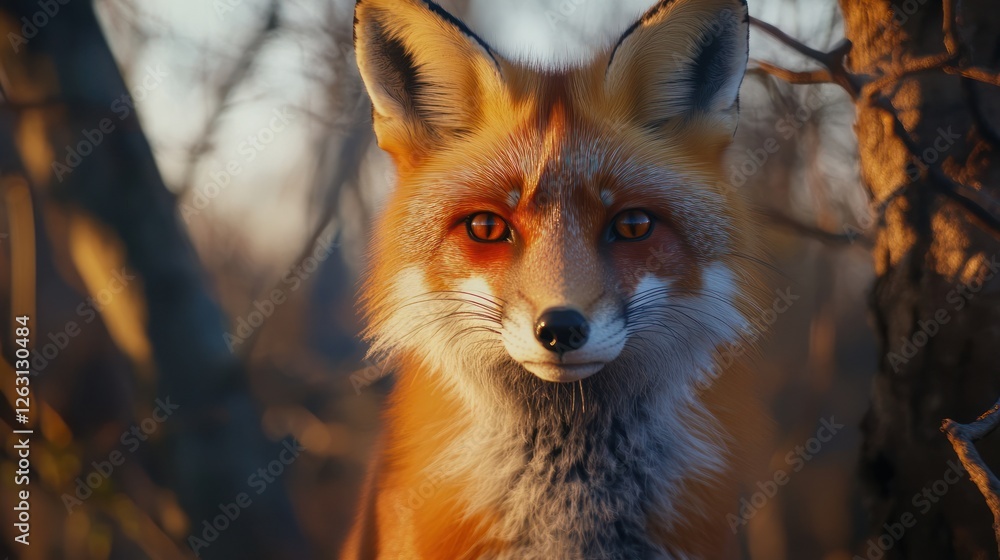 Obraz premium Majestic Red Fox in Golden Hour