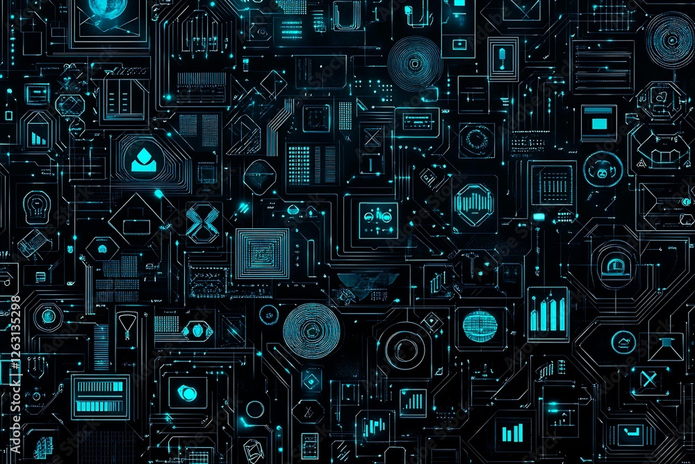 Abstract close-up of a glowing blue digital circuit board, showcasing intricate connections and technological design on a black background.
Abstract close-up of a glowing blue digital circuit board, showcasing intricate connections and technological design on a black background.