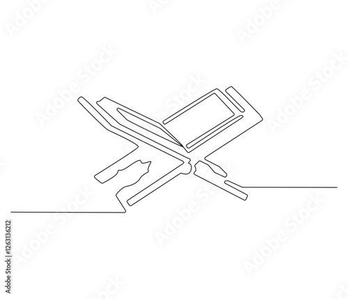Continuous one line drawing of opened Quran. Single line drawing illustration of muslim holy book. Muslim ramadan kareem concept vector art. Doodle line illustration.