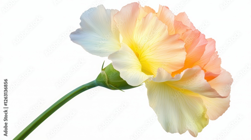 Fototapeta premium Elegant simplicity, a single flower on pristine white background for minimalist design