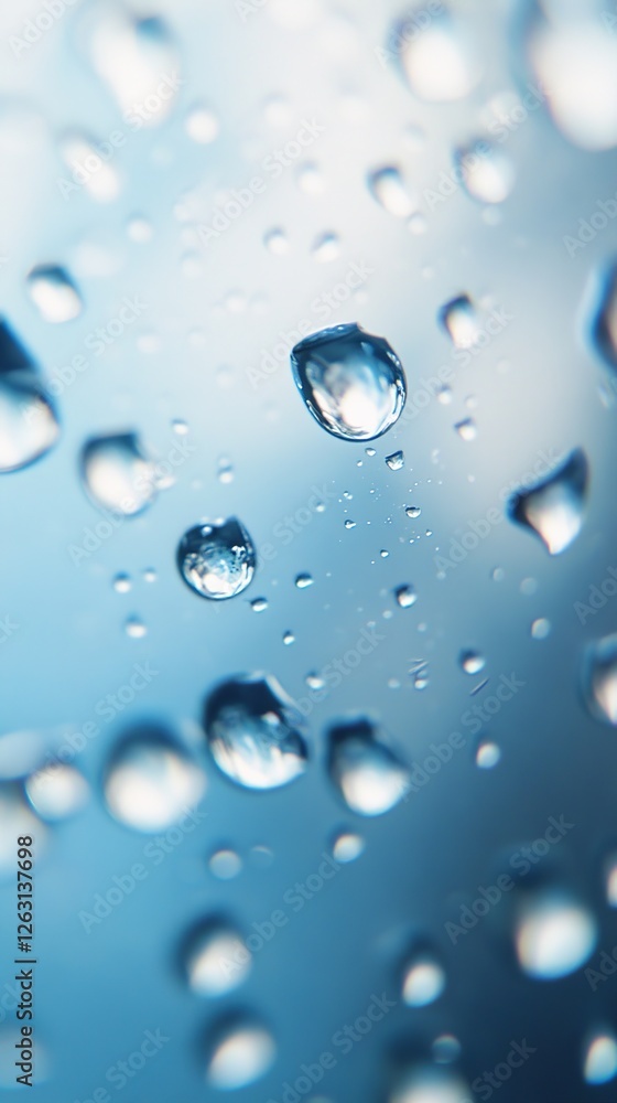 Serene Water Droplets: Close-up Abstract Marketing Background. Floating Spheres in Light Blue and White Tones Symbolizing Purity and Tranquility. Elegant Composition with Soft Focus for Commercial Des Serene Water Droplets: Close-up Abstract Marketing Background. Floating Spheres in Light Blue and White Tones Symbolizing Purity and Tranquility. Elegant Composition with Soft Focus for Commercial Des