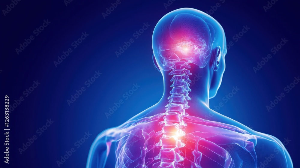 Innovative depiction of human spine and brain connection illustrating neurological health and pain points Innovative depiction of human spine and brain connection illustrating neurological health and pain points