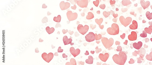Wallpaper Mural Clean white backdrop with scattered pastel pink hearts Valentine's day Background Torontodigital.ca