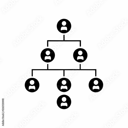 creative Business  Organizational Chart icon and logo vector silhouette