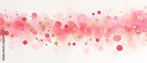 Faint pink and gold dots Valentine's day Background