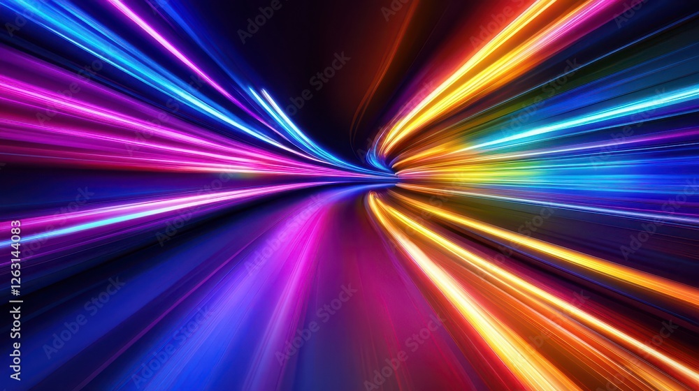 Colorful Light Trails in Motion Colorful Light Trails in Motion