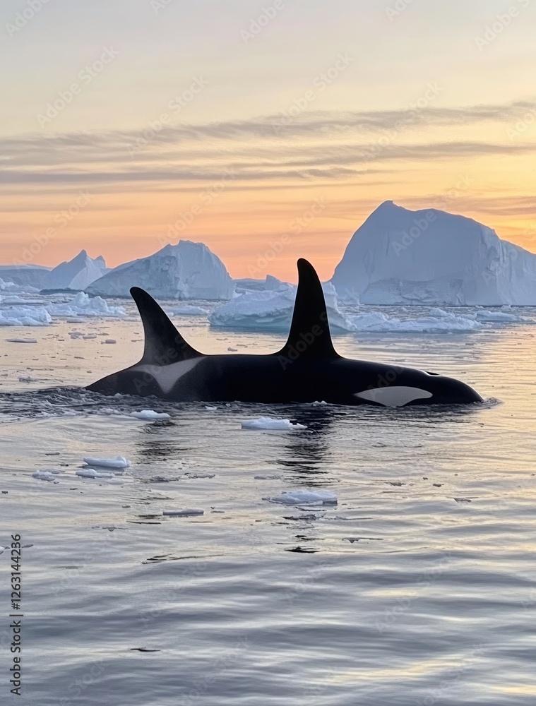 Naklejka premium Killer whales in the sea