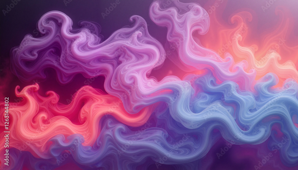 Fototapeta premium Colorful abstract smoke wisps with mystical aura, visual harmony